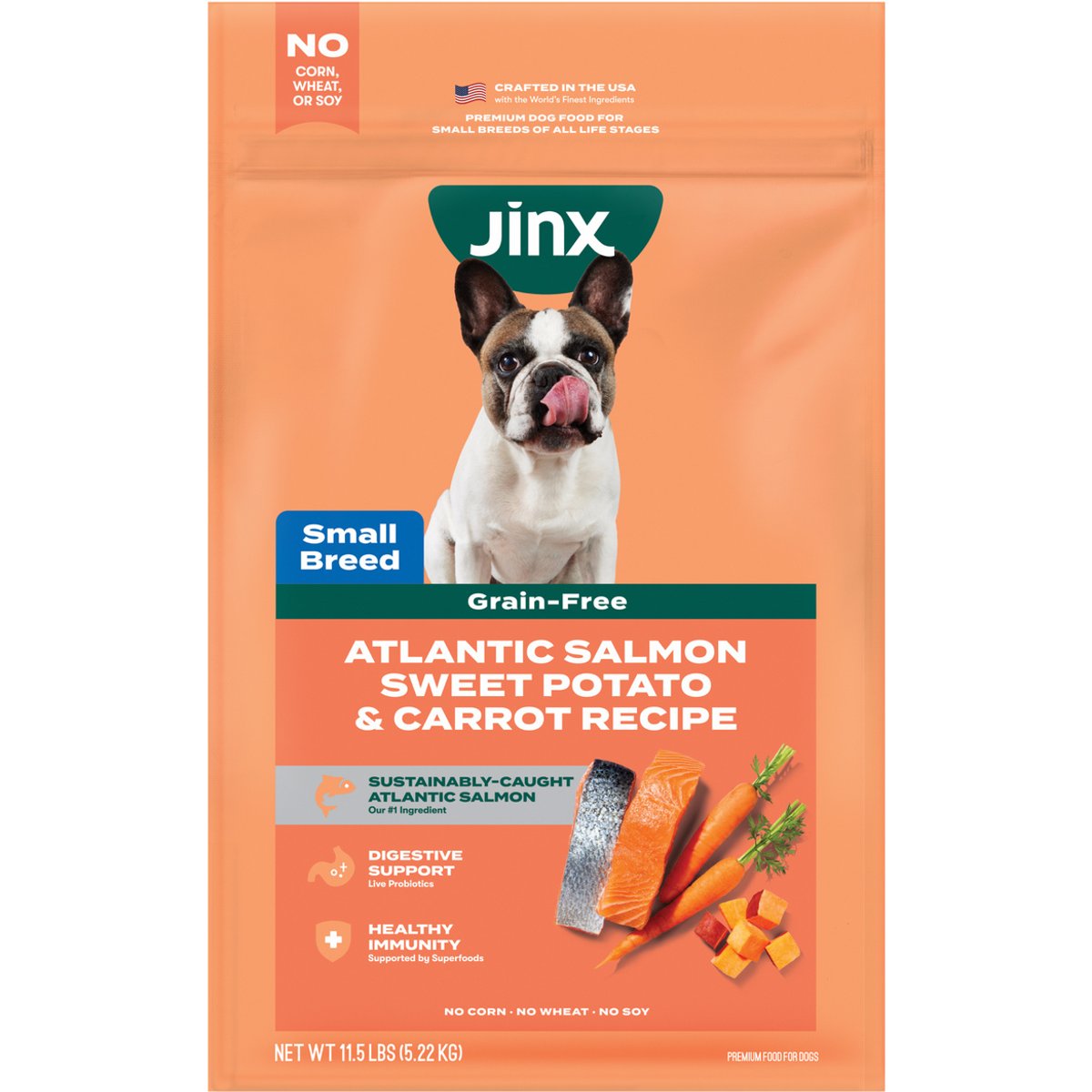 Jinx Small Breed Salmon, Sweet Potato & Carrot Recipe Dry Dog Food, 11.5-lb