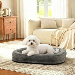 JOEJOY Orthopedic Waterproof Dog Bed with Removable Cover, Grey, Medium