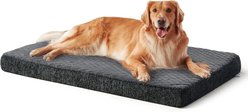 JOEJOY Rabbit Fur Quilted Memory Foam Pad Dog & Cat Bed, Grey, 35 x 22 x 3-in slide 1 of 7