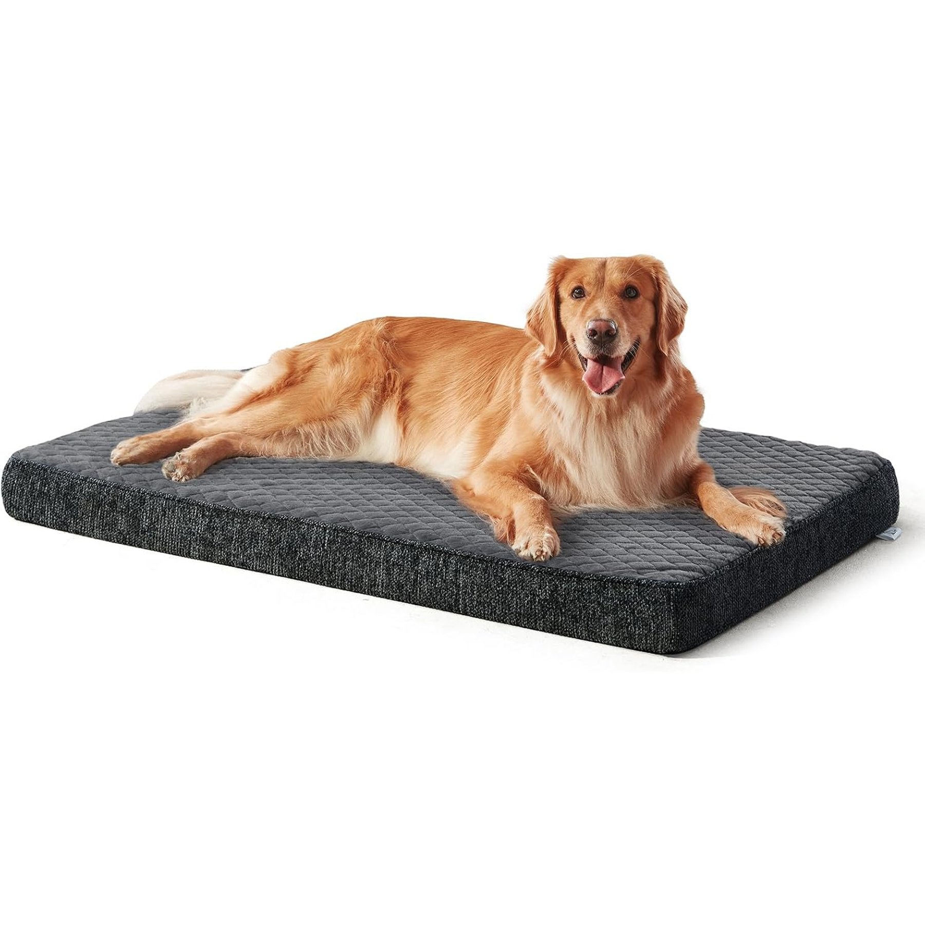 JOEJOY Orthopedic Waterproof Egg-Crate Removable Cover Memory Foam Covered Dog Bed, Grey, Large: 35 x 22-in