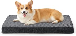 JOEJOY Rabbit Fur Quilted Memory Foam Pad Dog & Cat Bed, Grey, 29 x 18 x 3-in