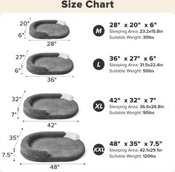 JOEJOY Semi-Enclosed Orthopedic Oval Machine Washable Removable Cover Pillow Dog Bed, Dark Gray, Large slide 2 of 9
