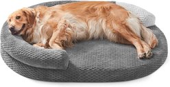 JOEJOY Semi-Enclosed Orthopedic Oval Machine Washable Removable Cover Pillow Dog Bed, Dark Gray, XX-Large