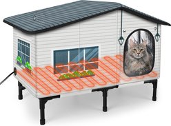 JOEJOY Weatherproof Winter Insulated House Safe Feral Shelter Heated Elevated Cat Bed