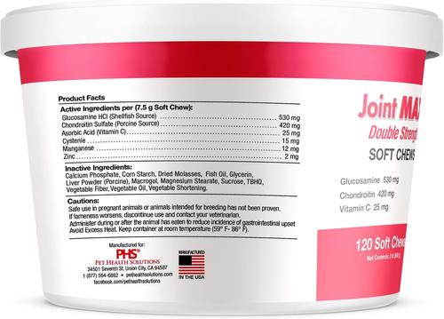 Show full view: Joint MAX Double Strength Soft Chews for Dogs, 120 count slide 8 of 12