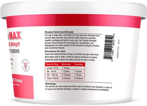 Show full view: Joint MAX Double Strength Soft Chews for Dogs, 120 count slide 9 of 12