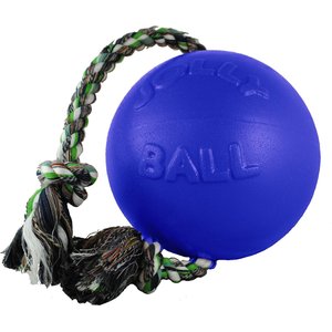 Jolly Pets Romp-n-Roll Dog Toy, Blue, 4.5-in