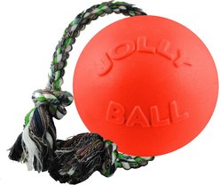 Jolly Pets Romp-n-Roll Dog Toy, Orange, 4.5-in