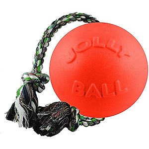 Jolly Pets Romp-n-Roll Dog Toy, Orange, 4.5-in