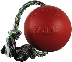 Jolly Pets Romp-n-Roll Dog Toy, Red, 4.5-in