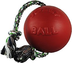 Jolly Pets Romp-n-Roll Dog Toy, Red, 8-in