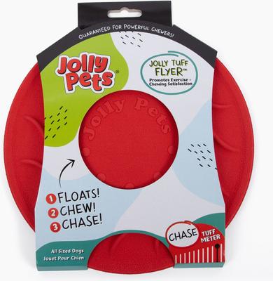 Show full view: Jolly Pets Tuff Flyer Dog Flying-Discs Toy, Red, 8.5-in slide 3 of 6