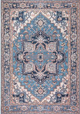 Show full view: JONATHAN Y Cirali Ornate Large Medallion Machine-Washable Runner Dog & Cat Rug, Blue/Beige, 8 x 10-ft slide 9 of 9