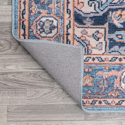 Show full view: JONATHAN Y Cirali Ornate Large Medallion Machine-Washable Runner Dog & Cat Rug, Blue/Beige, 8 x 10-ft slide 6 of 9