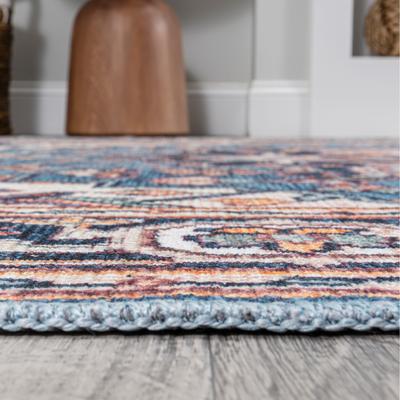 Show full view: JONATHAN Y Cirali Ornate Large Medallion Machine-Washable Runner Dog & Cat Rug, Blue/Beige, 2 x 8-ft slide 7 of 9