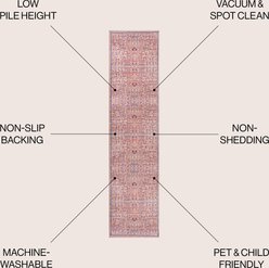 JONATHAN Y Kemer All-Over Persian Machine-Washable Dog & Cat Rug, Multi, 2 x 8-ft slide 2 of 9