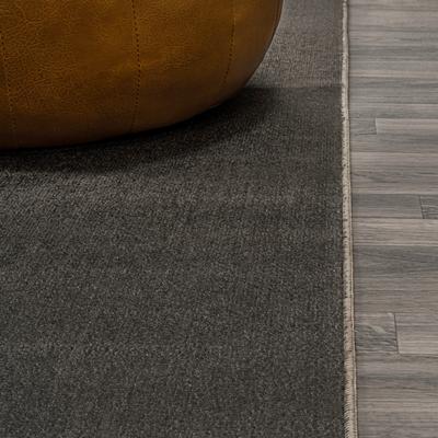 Show full view: JONATHAN Y Twyla Classic Solid Low-Pile Machine-Washable Dog & Cat Area Rug, Dark Gray, 5 x 8-ft slide 6 of 9