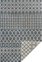 JONATHAN Y Zana Modern Geometric Moroccan Reversible Machine-Washable Indoor/Outdoor Runner Dog & Cat Rug, Navy/Cream, 5 x 8-ft slide 2 of 9