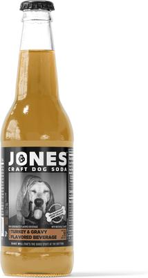 Show full view: JONES Craft Soda for Dogs Turkey & Gravy Fortified with Glucosamine & Chondroitin Wet Dog Food Topper, 12-oz bottle, 4 count slide 1 of 5