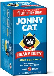 Jonny Cat Heavy Duty Tear-Resistant Litter Box Liners, Jumbo, 15 count
