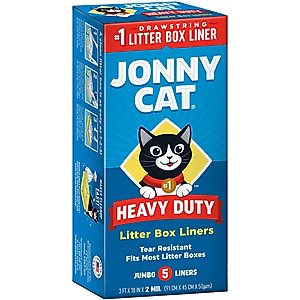 Jonny Cat Heavy Duty Tear-Resistant Litter Box Liners, Jumbo, 5 count