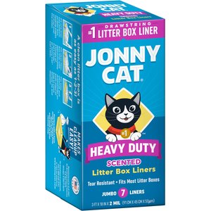 Jonny Cat Heavy Duty Tear-Resistant Scented Jumbo Cat Litter Box Liners, 7 Count