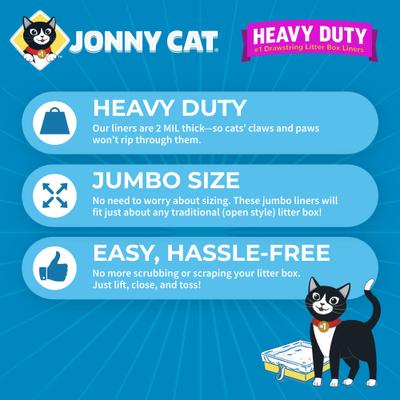 Show full view: Jonny Cat Heavy Duty Tear-Resistant Scented Jumbo Cat Litter Box Liners, 7 Count slide 3 of 9