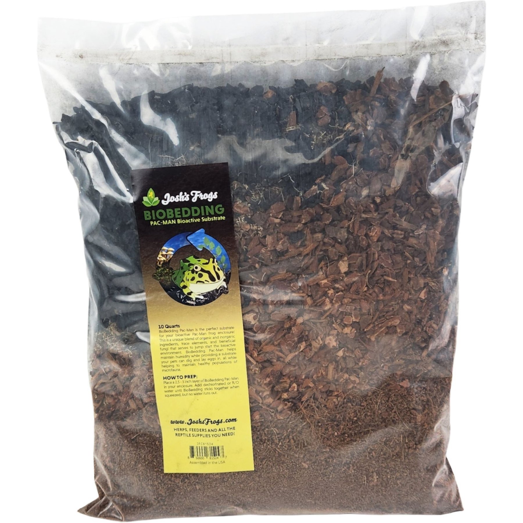 Josh's Frogs BioBedding Pac-Man Bioactive Reptile Substrate, 10-qt bag