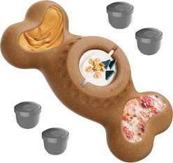 Joybruko 2-in-1 Frozen Treat Dispensing Dog Chew Toy, Brown, 4-in