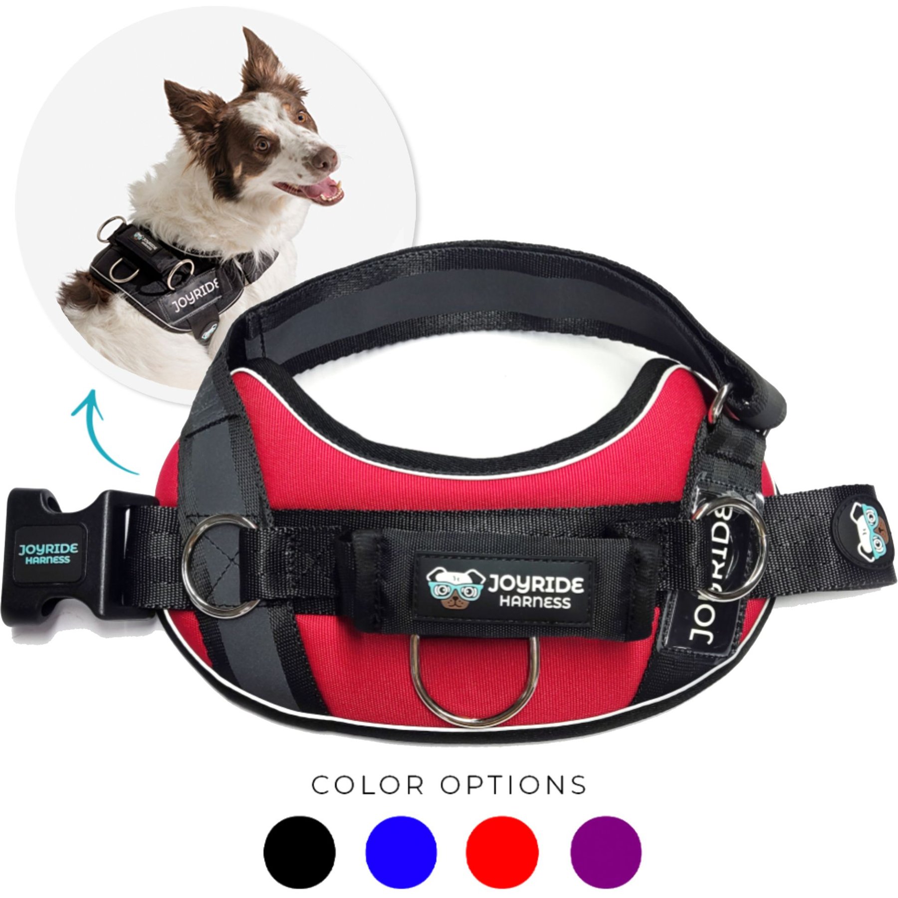 Joyride Harness Premium Advanced No Pull Dog Harness 2.0, Red Rush, X-Small: 12 to 17-in chest