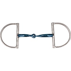 JP Korsteel Blue Steel Jointed Dee Ring Horse Snaffle Bit, 5.5-in
