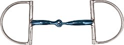 JP Korsteel Blue Steel Jointed Dee Ring Snaffle Horse Bit, 4.5-in