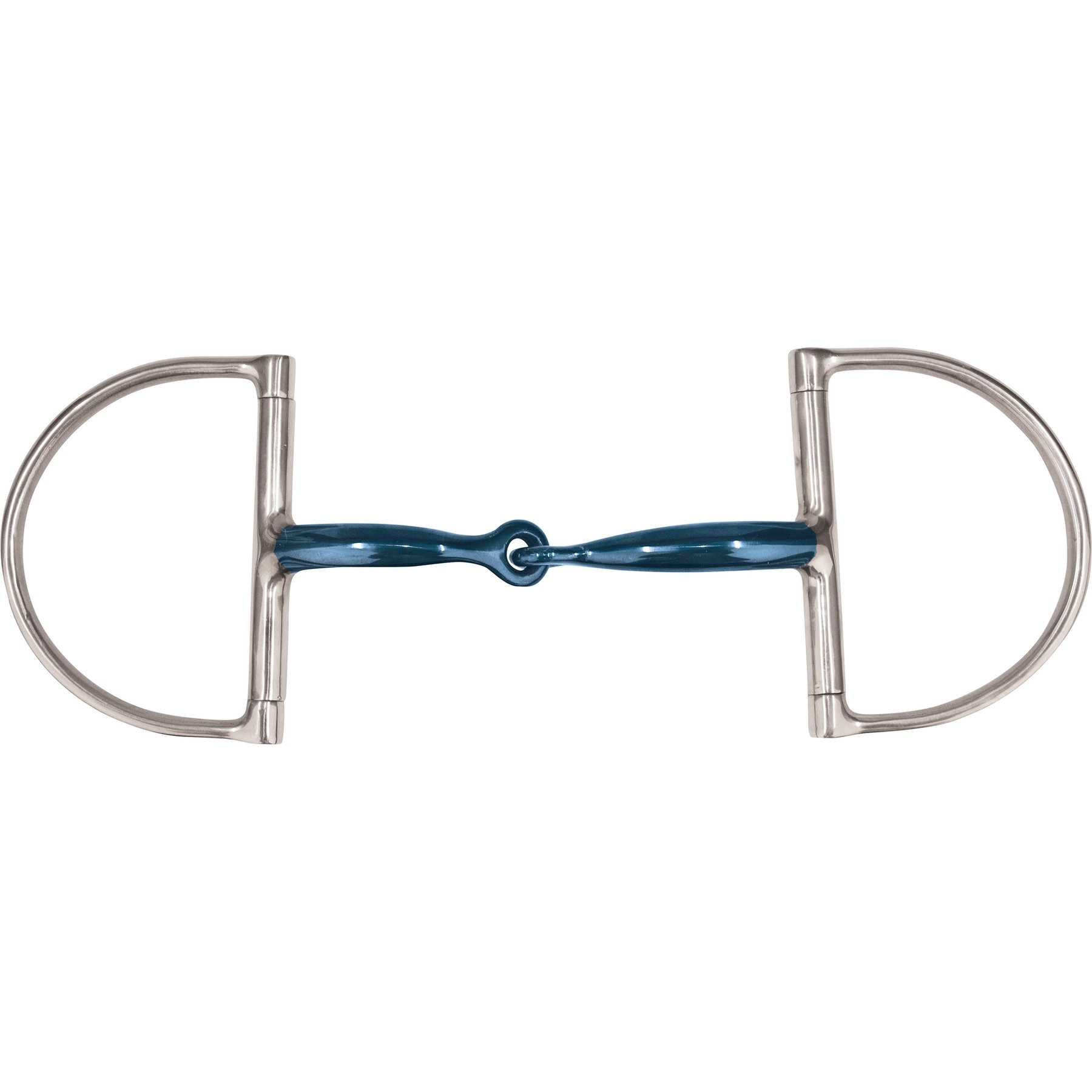 JP Korsteel Blue Steel Jointed Dee Ring Snaffle Horse Bit, 4.5-in