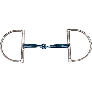 JP Korsteel Blue Steel Jointed Dee Ring Snaffle Horse Bit, 4.5-in