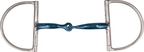 Show full view: JP Korsteel Blue Steel Jointed Dee Ring Snaffle Horse Bit, 4-in slide 1 of 1