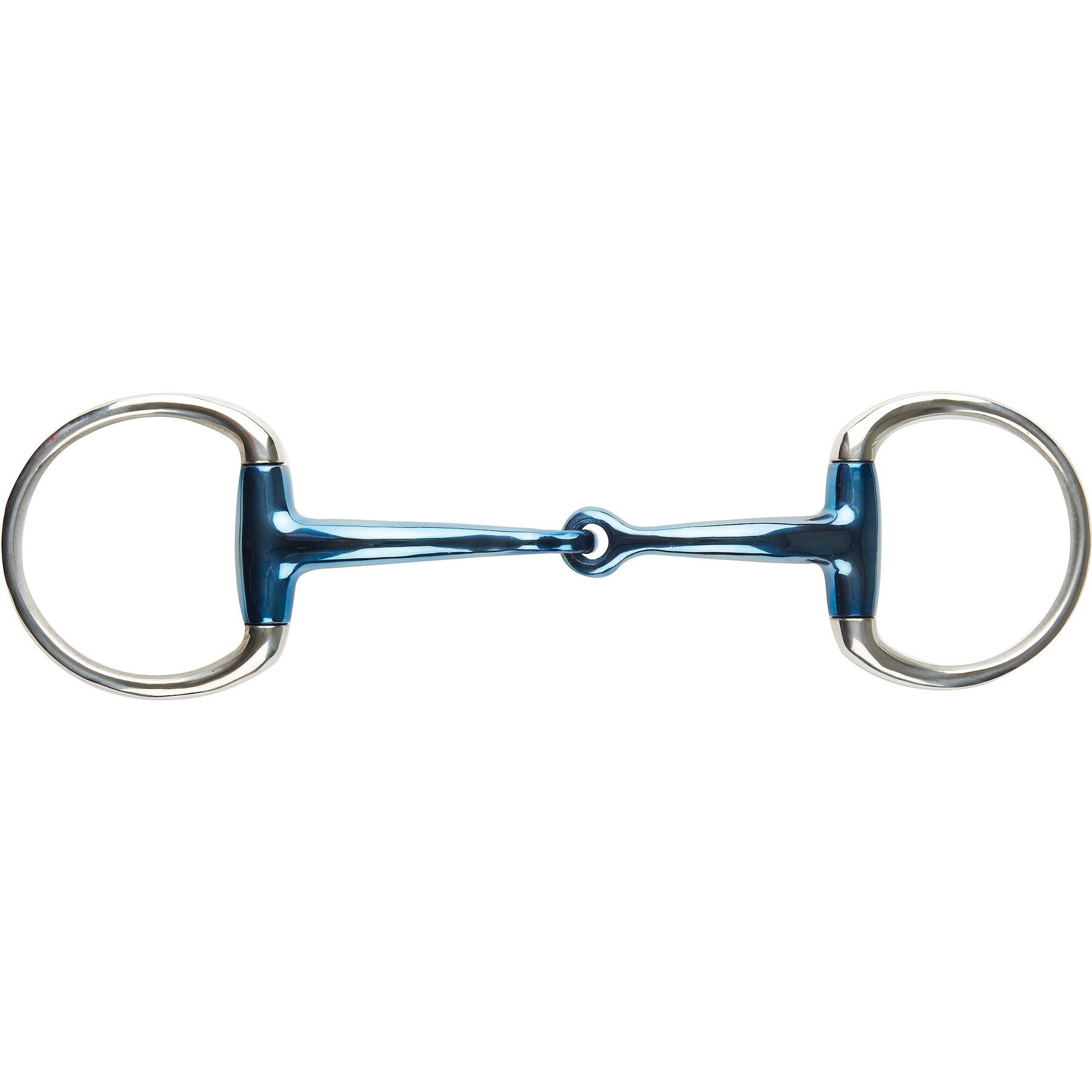 JP Korsteel Blue Steel Jointed Eggbutt Horse Snaffle Bit, 5.5-in