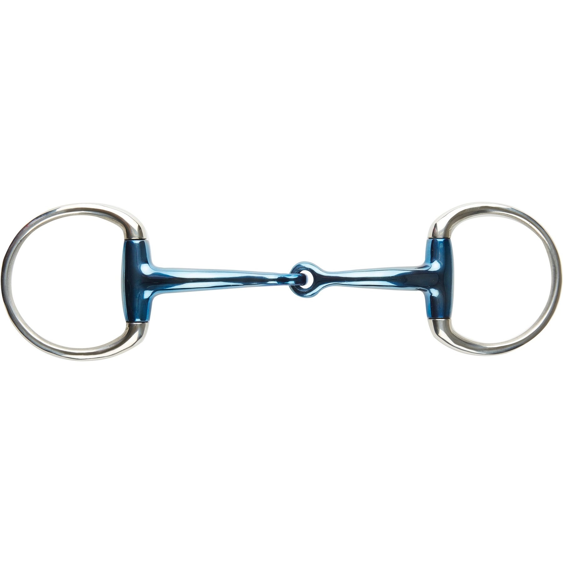 JP Korsteel Blue Steel Jointed Eggbutt Snaffle Horse Bit, 4.5-in