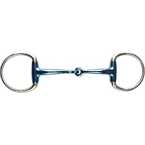 JP Korsteel Blue Steel Jointed Eggbutt Snaffle Horse Bit, 4.5-in