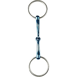 JP Korsteel Blue Steel Jointed Loose Ring Horse Snaffle Bit, 5.5-in