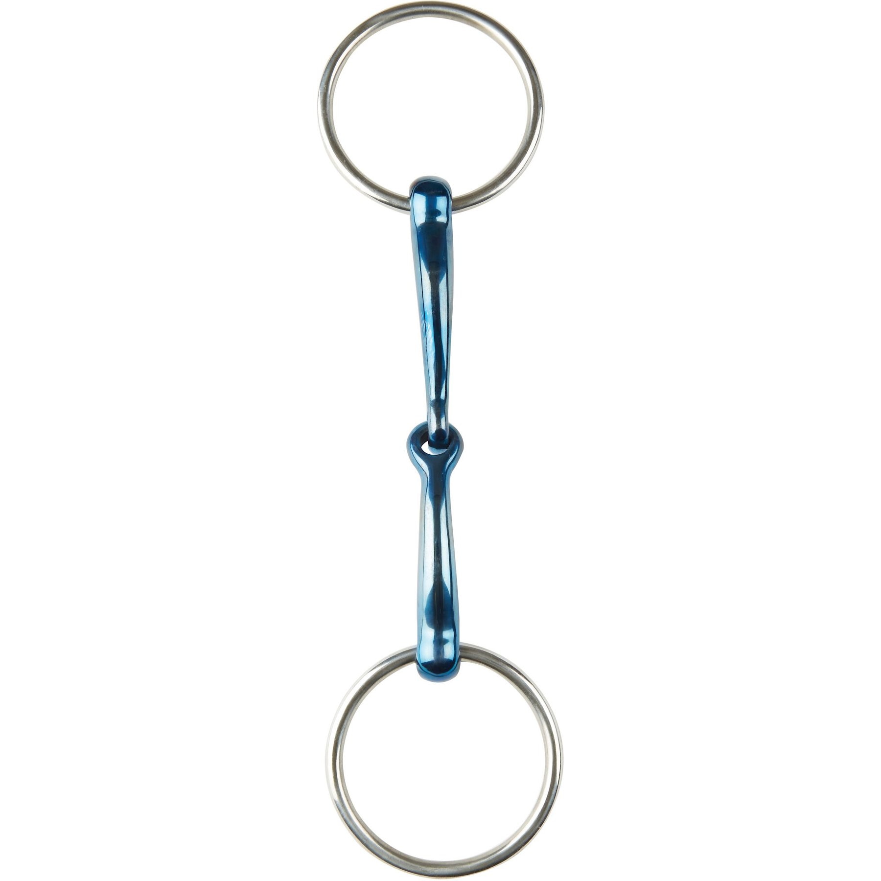 JP Korsteel Blue Steel Jointed Loose Ring Horse Snaffle Bit, 5-in
