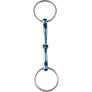 JP Korsteel Blue Steel Jointed Loose Ring Horse Snaffle Bit, 5-in