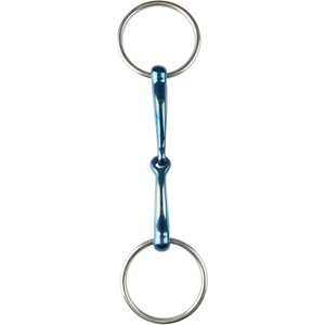 JP Korsteel Blue Steel Jointed Loose Ring Snaffle Horse Bit, 4.5-in