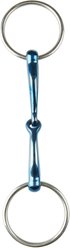 JP Korsteel Blue Steel Jointed Loose Ring Snaffle Horse Bit, 4-in