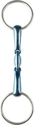 JP Korsteel Blue Steel Oval Link Loose Ring Horse Snaffle Bit, 5.5-in