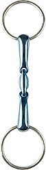 JP Korsteel Blue Steel Oval Link Loose Ring Horse Snaffle Bit, 5-in