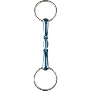 JP Korsteel Blue Steel Oval Link Loose Ring Horse Snaffle Bit, 5-in