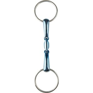 JP Korsteel Blue Steel Oval Link Loose Ring Snaffle Horse Bit, 4.5-in