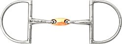 JP Korsteel Stainless Steel Copper Link Hunter Dee Ring Horse Snaffle Bit, 4.5-in