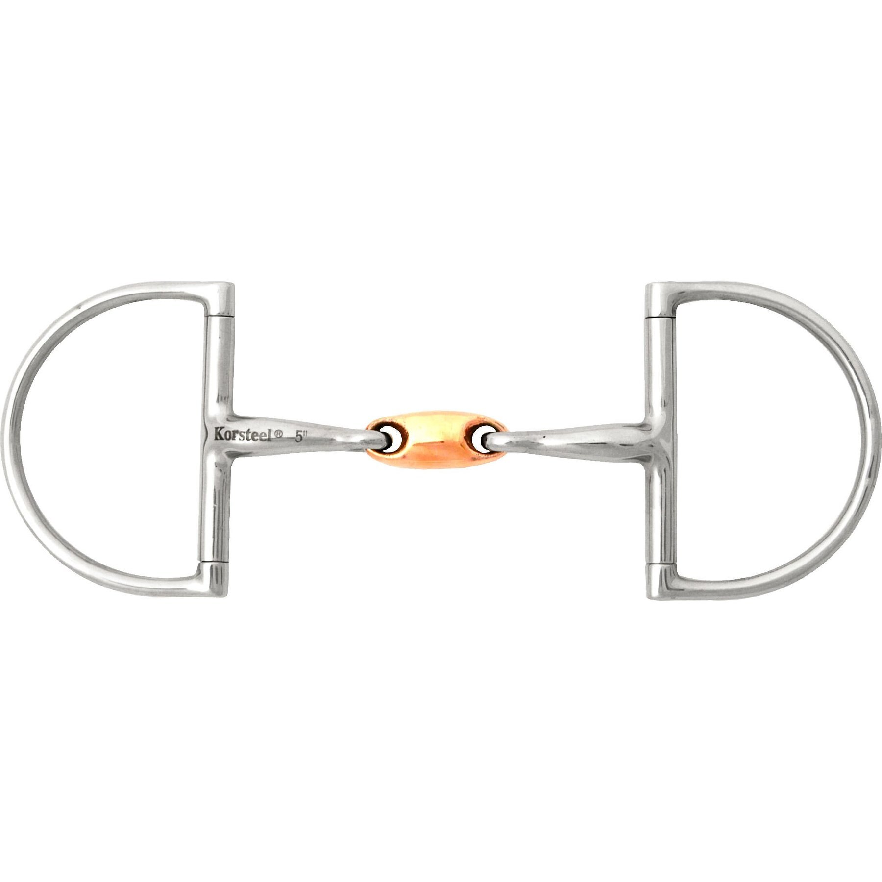 JP Korsteel Stainless Steel Copper Link Hunter Dee Ring Horse Snaffle Bit, 4.5-in