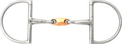 JP Korsteel Stainless Steel Copper Link Hunter Dee Ring Horse Snaffle Bit, 4.75-in